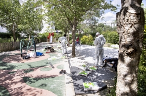 Rénovation d'une aire de jeux, Porte de Clignancourt à Paris