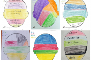 Patchwork de 6 visages des émotions