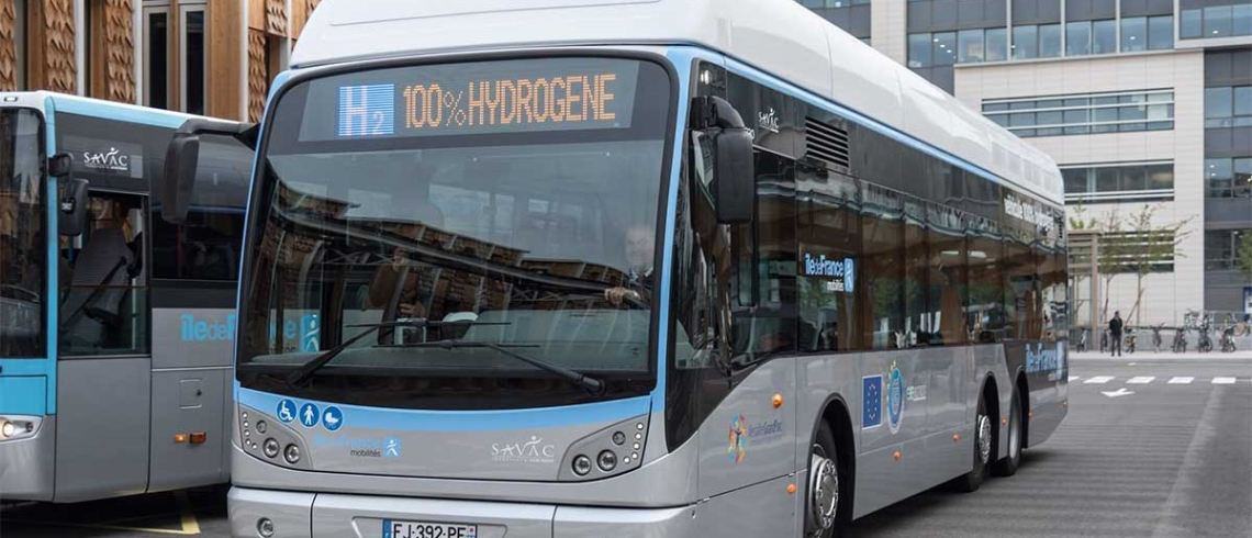 Photo de bus franciliens 100% hydrogène
