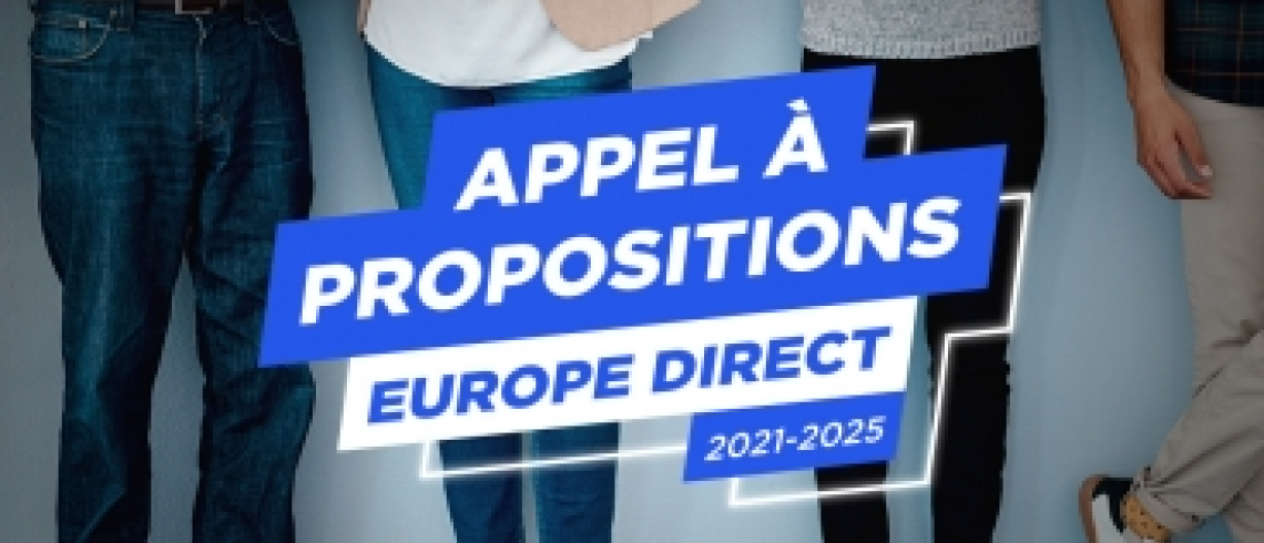 Image indique l'Appel à propositions sur les Europe Direct 2021-2025  