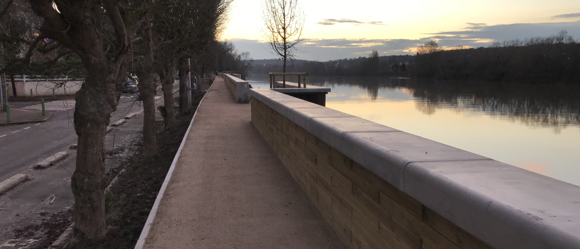 Photo du prolongement de la digue de Montesson