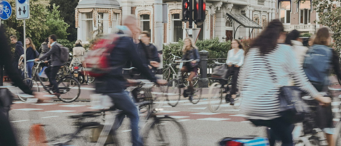 Photo de cyclistes aux Pays-Bas