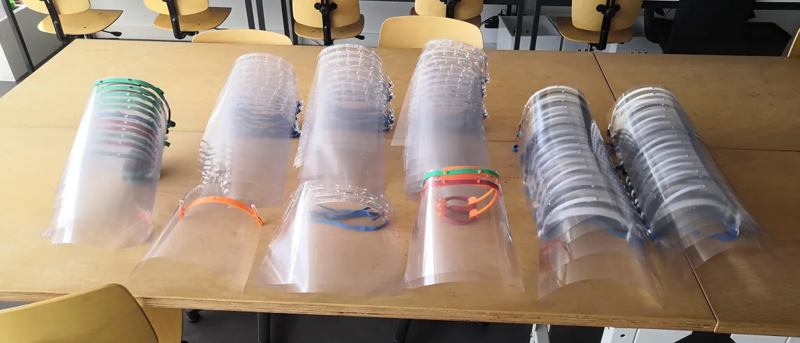 Photo de visières de protection lié au COVID-19 