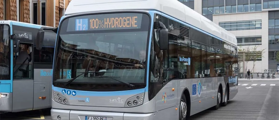 Photo de bus franciliens 100% hydrogène