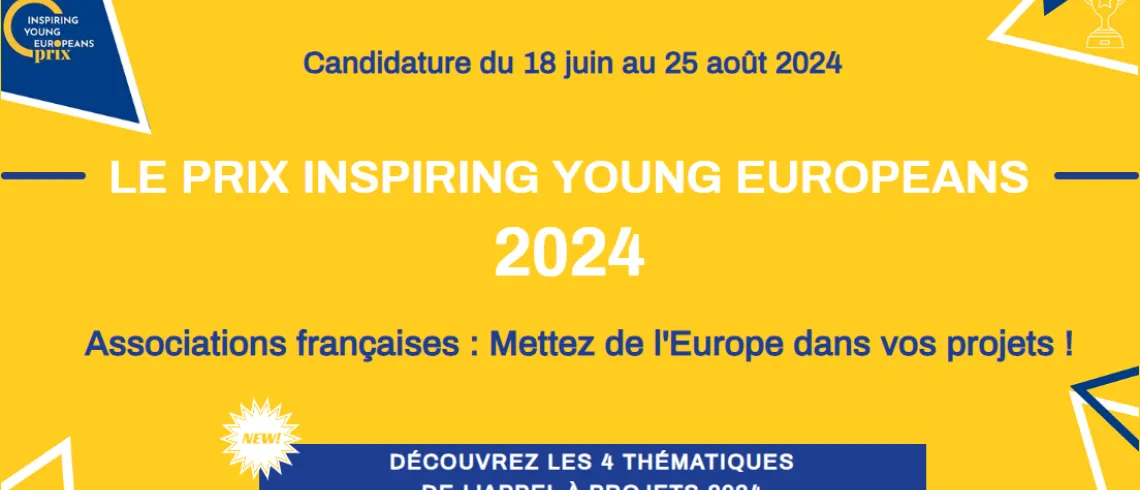 L'image met en avant le Prix Inspiring Young Europeans, accompagné d'informations décrivant l'événement