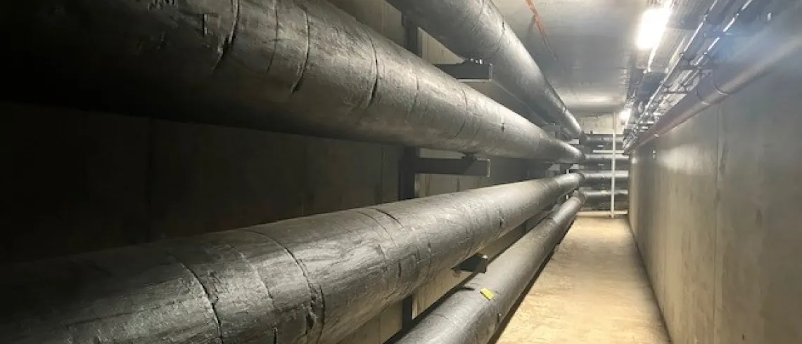 Photo de canalisations de chauffage urbain