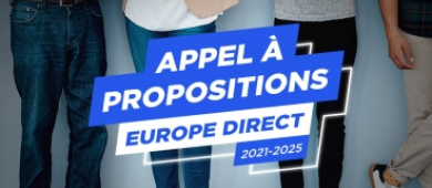 Image indique l'Appel à propositions sur les Europe Direct 2021-2025  