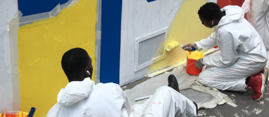 Photo d'un chantier éducatif de Paris Habitat  